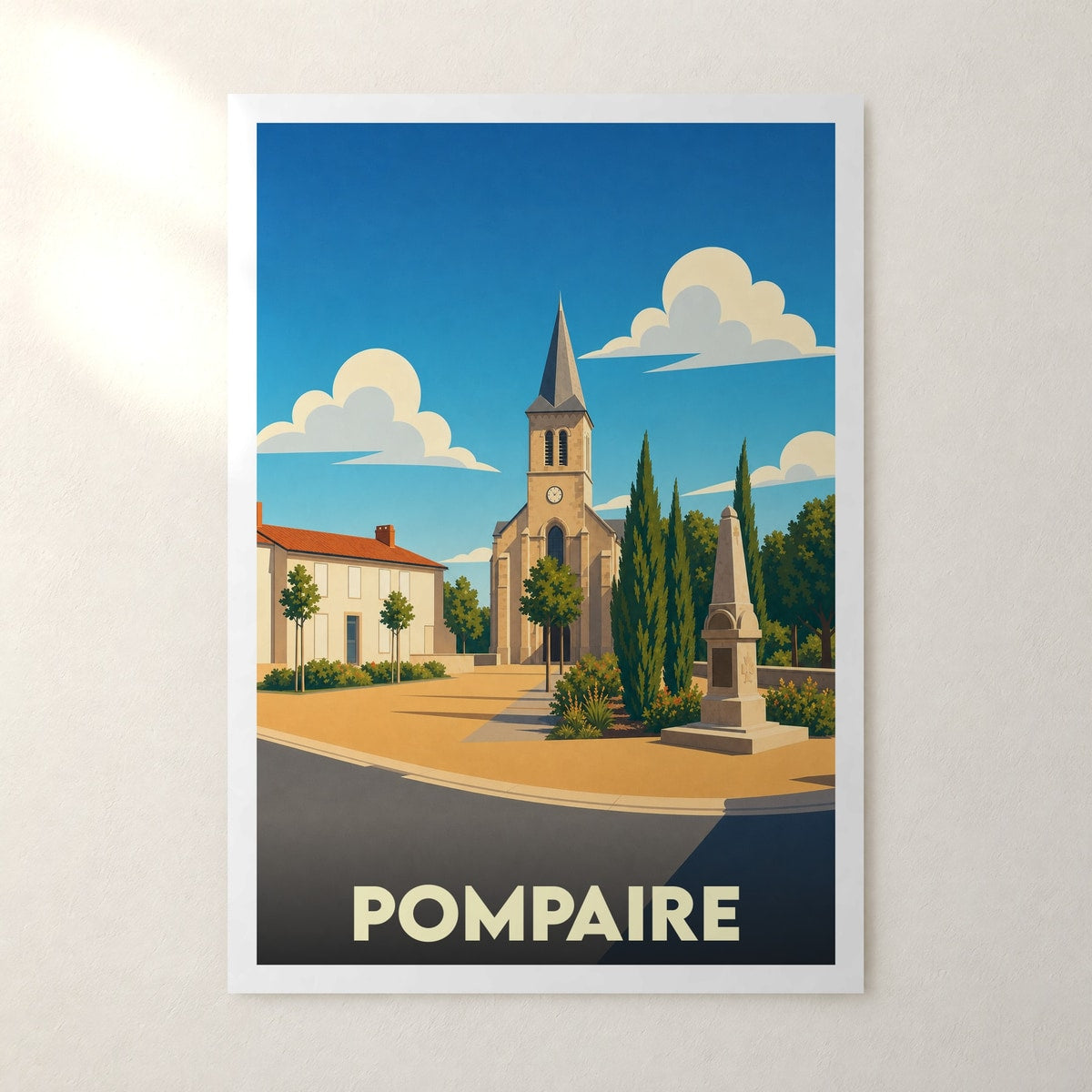Affiche Pompaire – sans cadre, accrochée au mur
