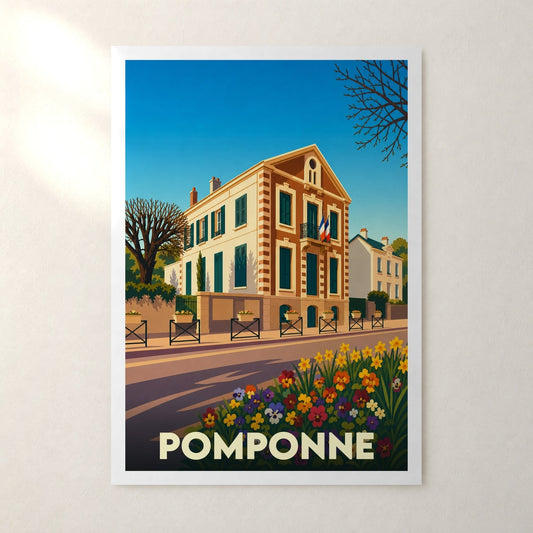 Affiche Pomponne – sans cadre, accrochée au mur