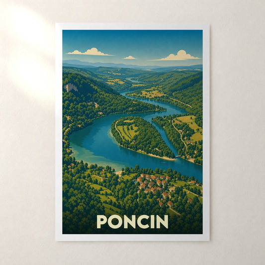 Affiche Poncin – sans cadre, accrochée au mur