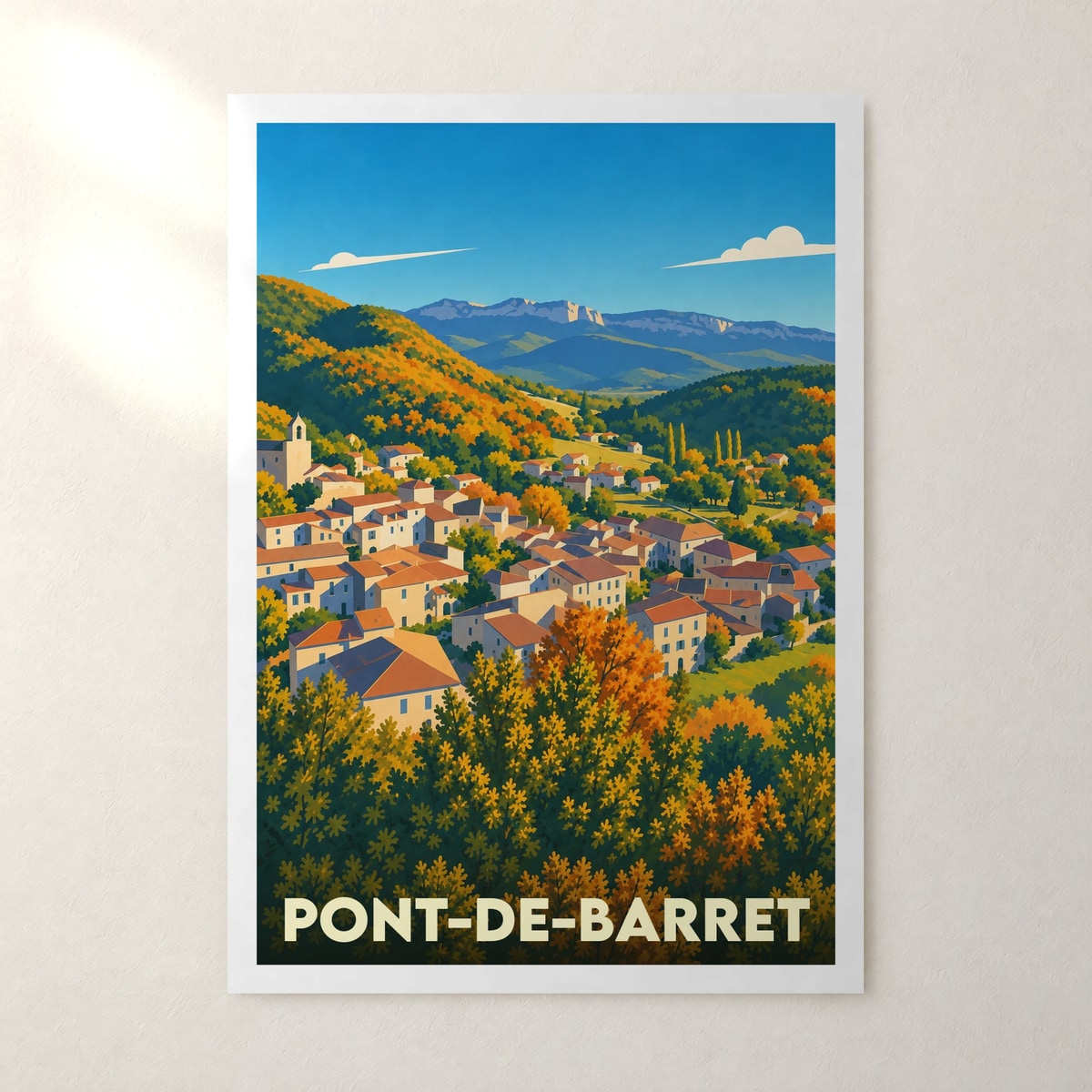 Affiche Pont-de-Barret – sans cadre, accrochée au mur