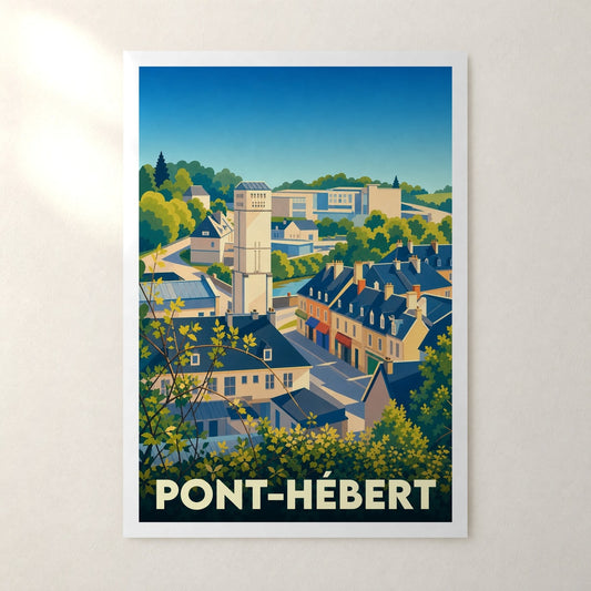 Affiche Pont-Hébert – sans cadre, accrochée au mur