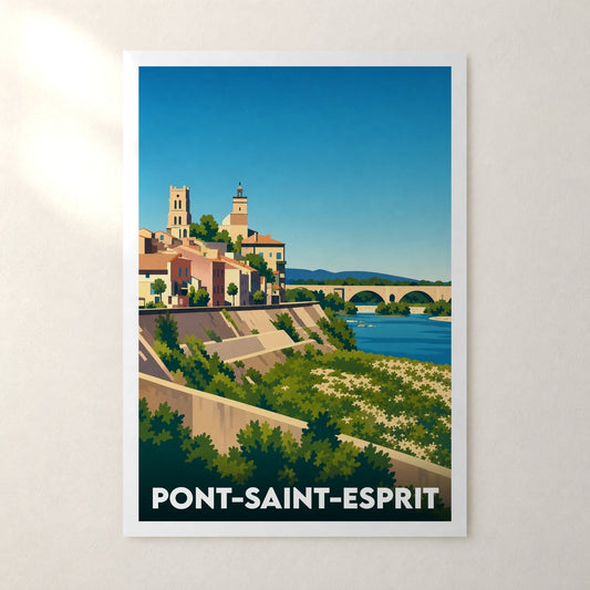 Affiche Pont-Saint-Esprit – sans cadre, accrochée au mur