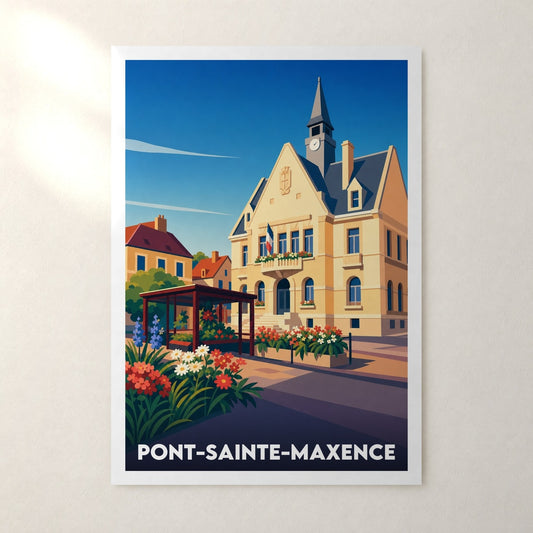 Affiche Pont-Sainte-Maxence – sans cadre, accrochée au mur
