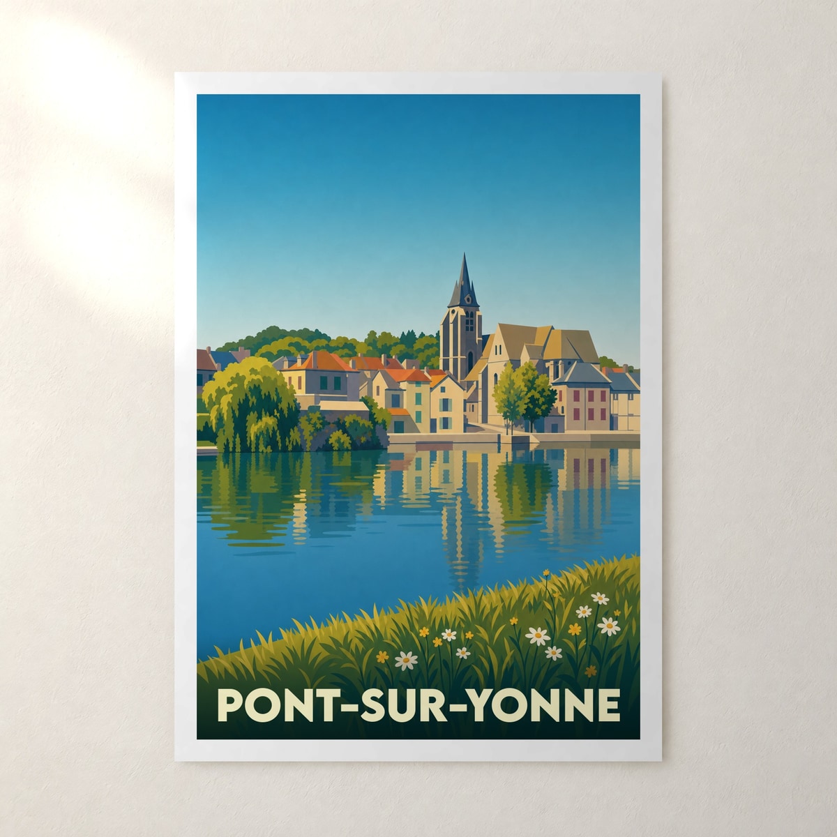 Affiche Pont-sur-Yonne – sans cadre, accrochée au mur