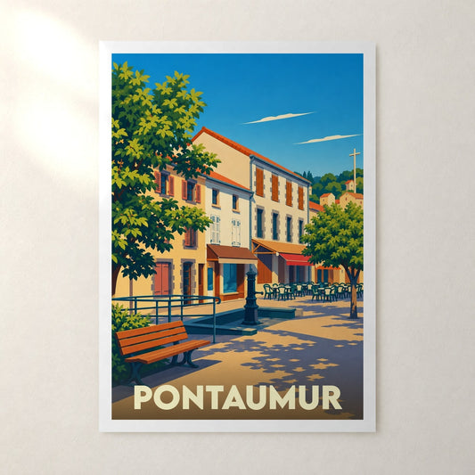 Affiche Pontaumur – sans cadre, accrochée au mur