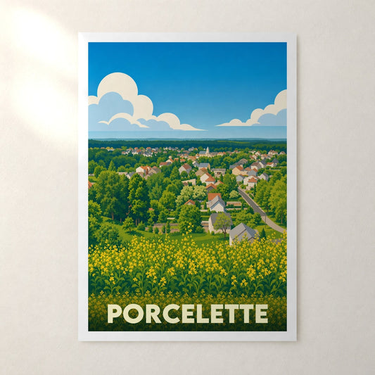 Affiche Porcelette – sans cadre, accrochée au mur