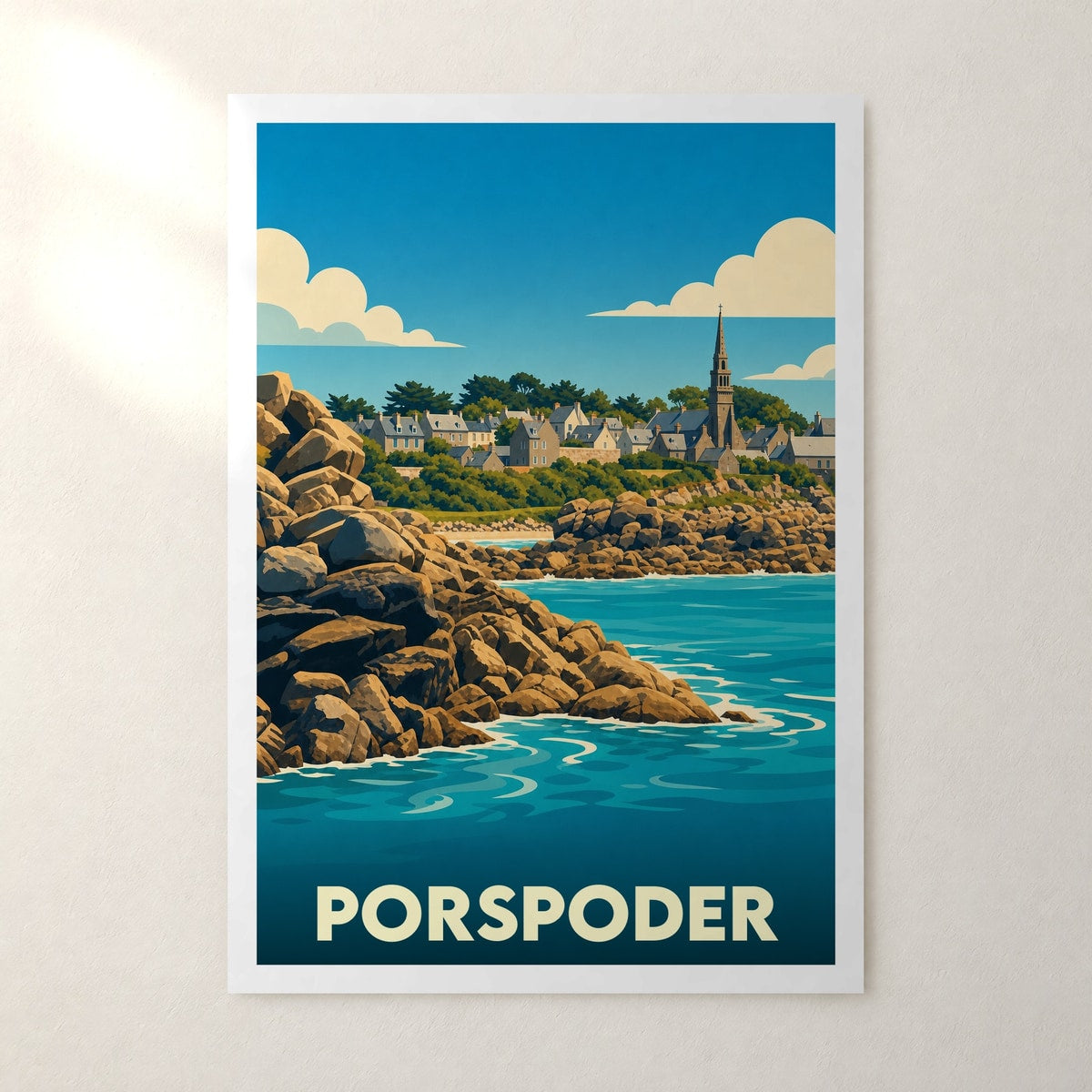 Affiche Porspoder – sans cadre, accrochée au mur