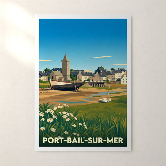 Affiche Port-Bail-sur-Mer – sans cadre, accrochée au mur