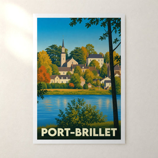 Affiche Port-Brillet – sans cadre, accrochée au mur