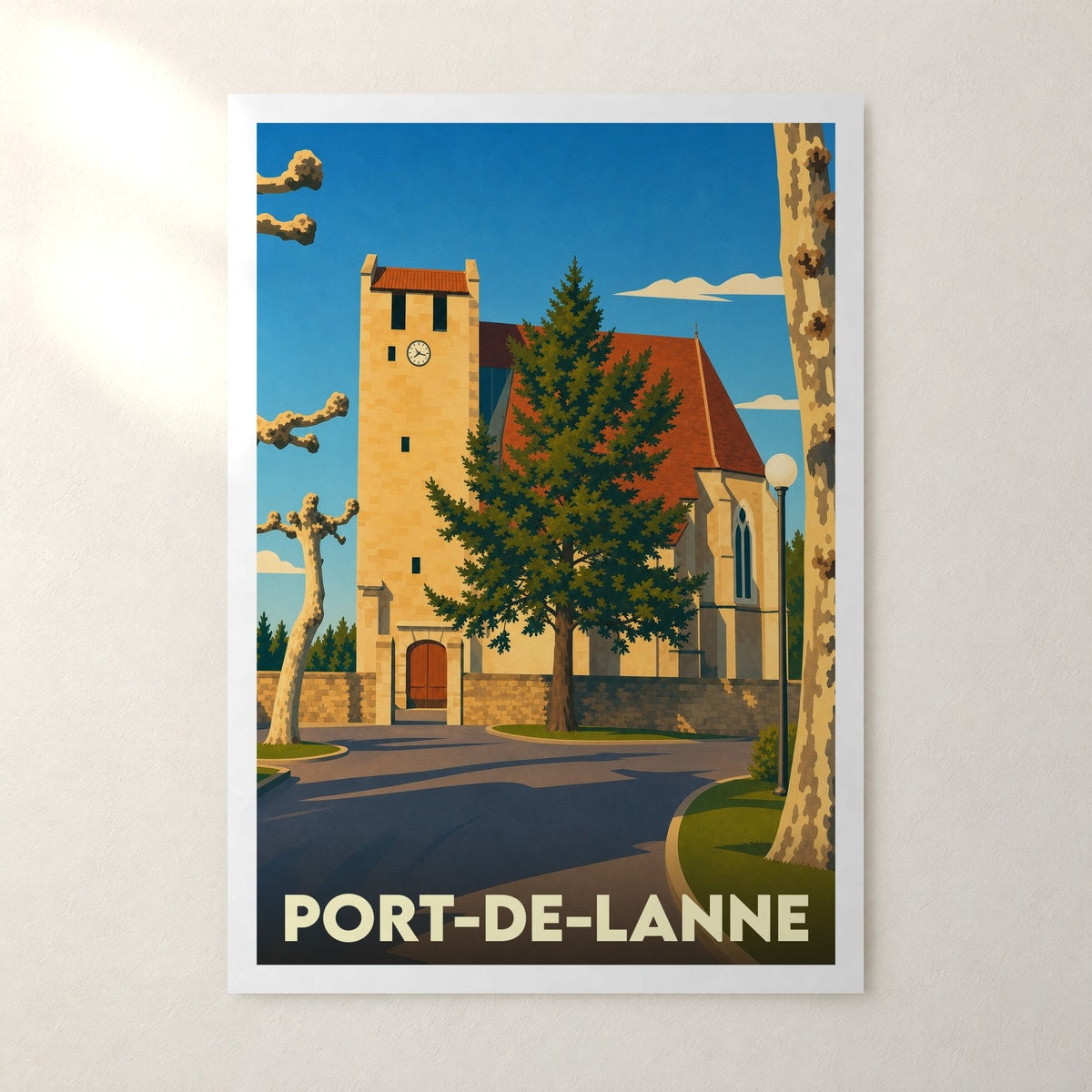Affiche Port-de-Lanne – sans cadre, accrochée au mur