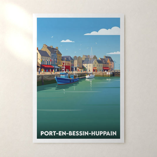 Affiche Port-en-Bessin-Huppain – sans cadre, accrochée au mur