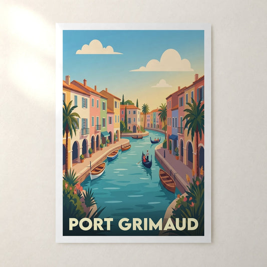 Affiche Port Grimaud – sans cadre, accrochée au mur