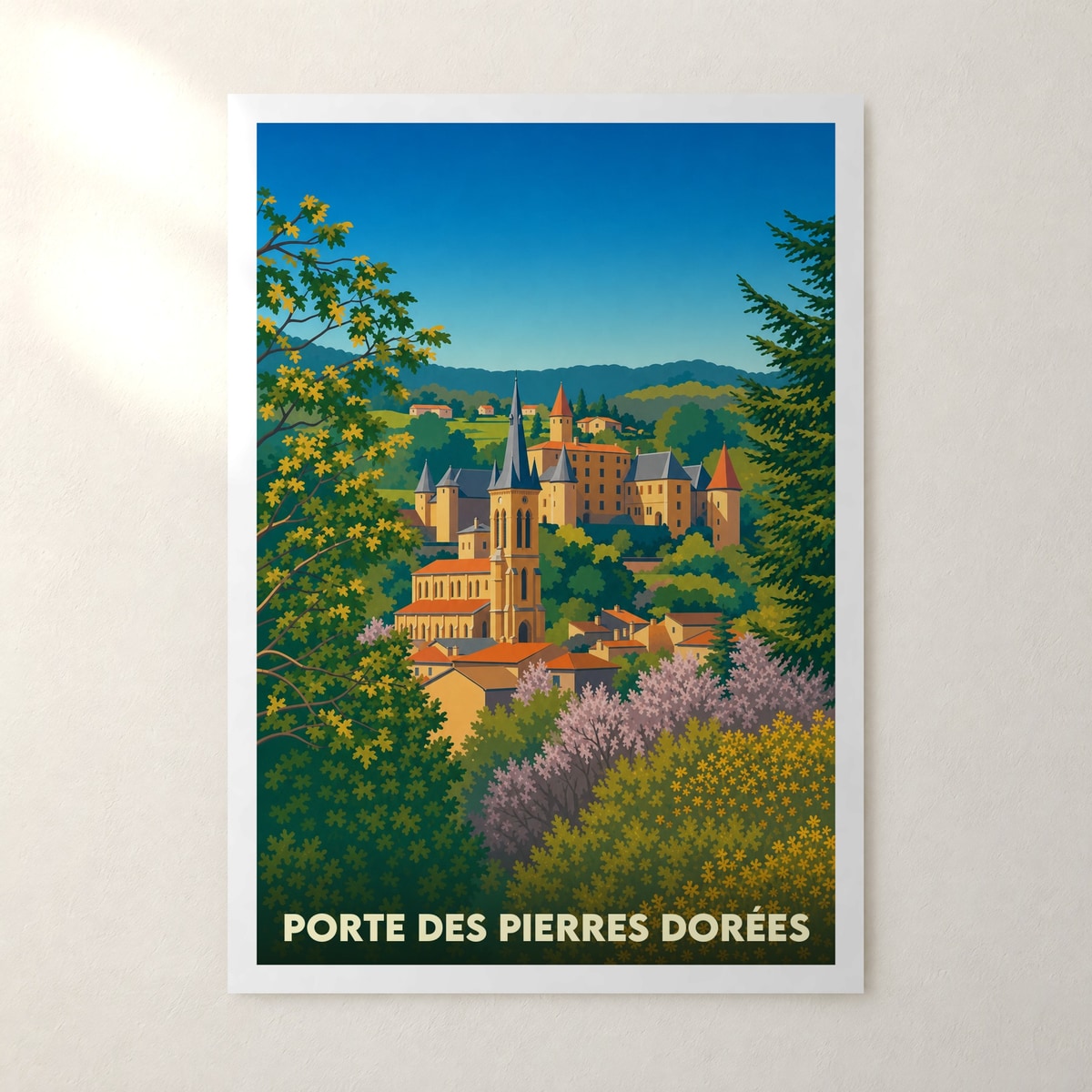 Affiche Porte des Pierres Dorées – sans cadre, accrochée au mur