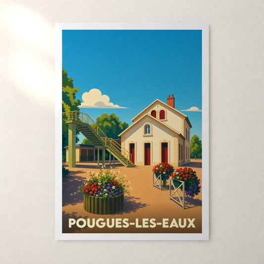 Affiche Pougues-les-Eaux – sans cadre, accrochée au mur
