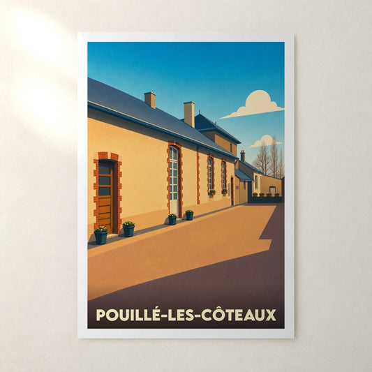 Affiche Pouillé-les-Côteaux – sans cadre, accrochée au mur