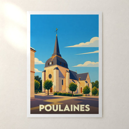 Affiche Poulaines – sans cadre, accrochée au mur