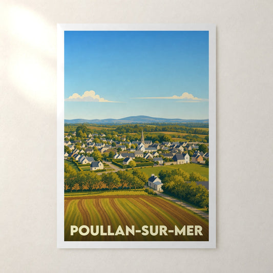 Affiche Poullan-sur-Mer – sans cadre, accrochée au mur