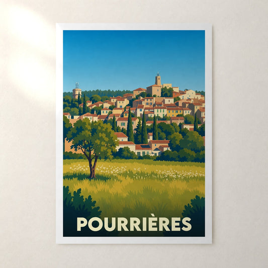 Affiche Pourrières – sans cadre, accrochée au mur