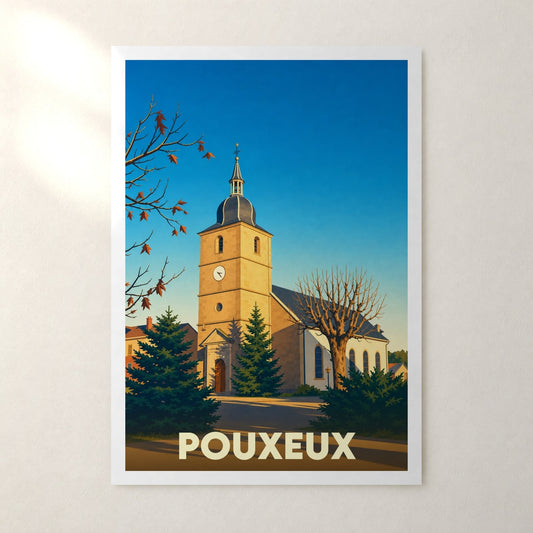 Affiche Pouxeux – sans cadre, accrochée au mur