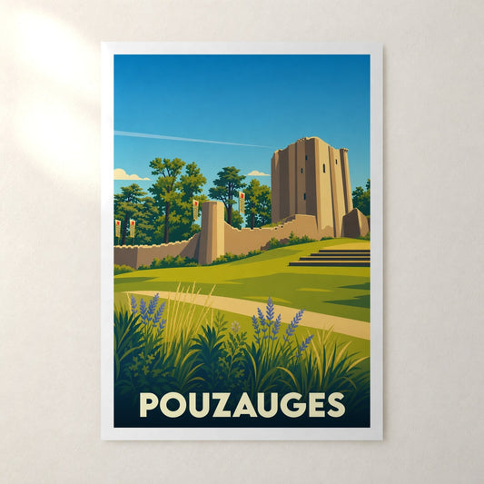 Affiche Pouzauges – sans cadre, accrochée au mur