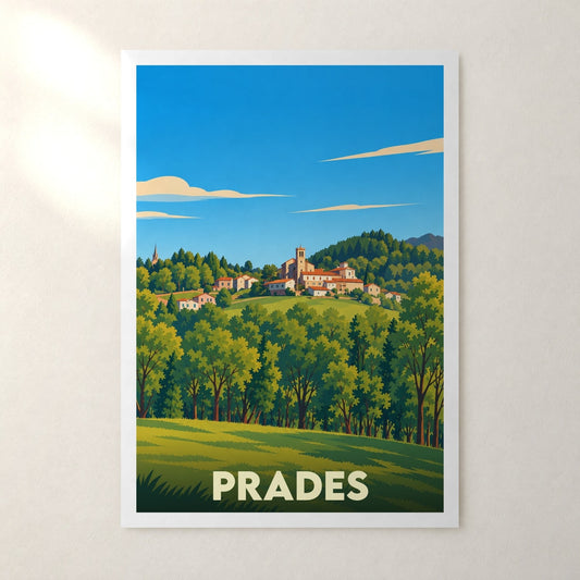 Affiche Prades (Ardèche) – sans cadre, accrochée au mur