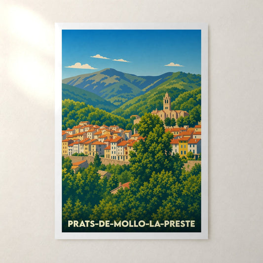 Affiche Prats-de-Mollo-la-Preste – sans cadre, accrochée au mur