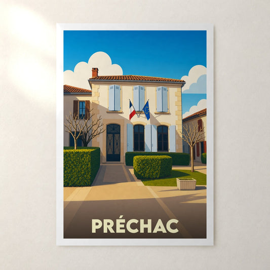 Affiche Préchac – sans cadre, accrochée au mur