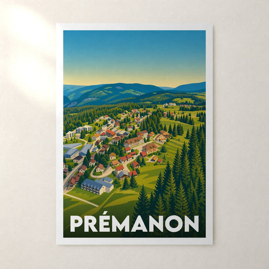 Affiche Prémanon – sans cadre, accrochée au mur