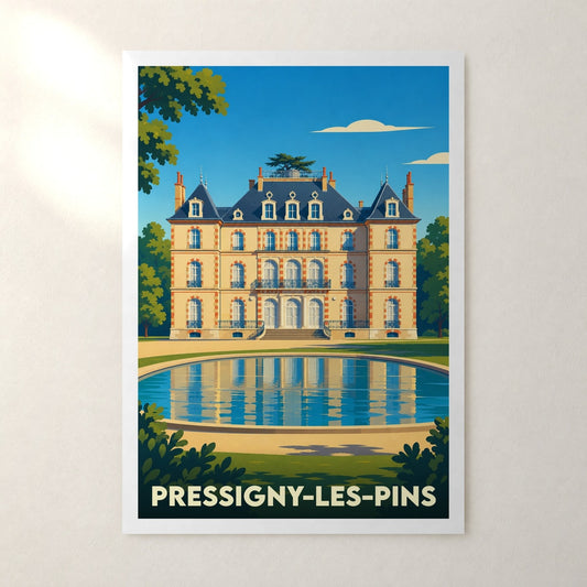 Affiche Pressigny-les-Pins – sans cadre, accrochée au mur