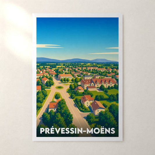 Affiche Prévessin-Moëns – sans cadre, accrochée au mur