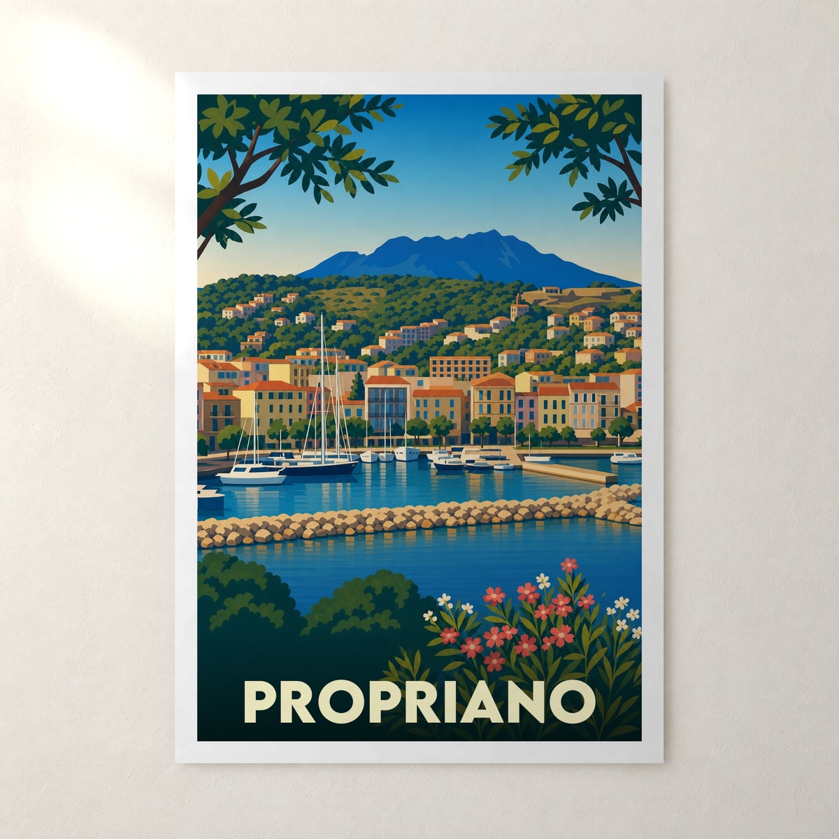 Affiche Propriano – sans cadre, accrochée au mur