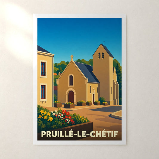Affiche Pruillé-le-Chétif – sans cadre, accrochée au mur
