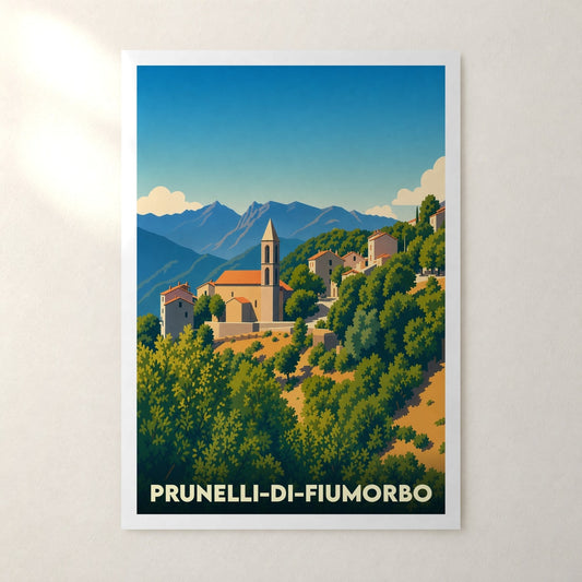 Affiche Prunelli-di-Fiumorbo – sans cadre, accrochée au mur