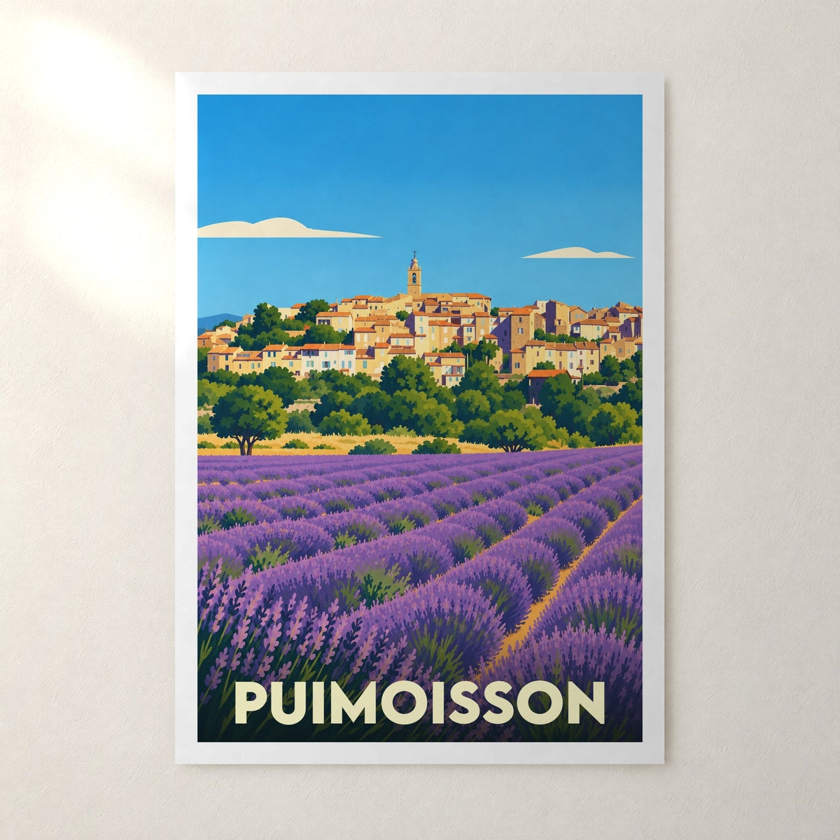 Affiche Puimoisson – sans cadre, accrochée au mur