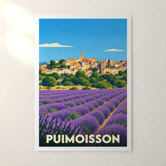 Affiche Puimoisson – sans cadre, accrochée au mur