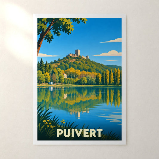Affiche Puivert – sans cadre, accrochée au mur