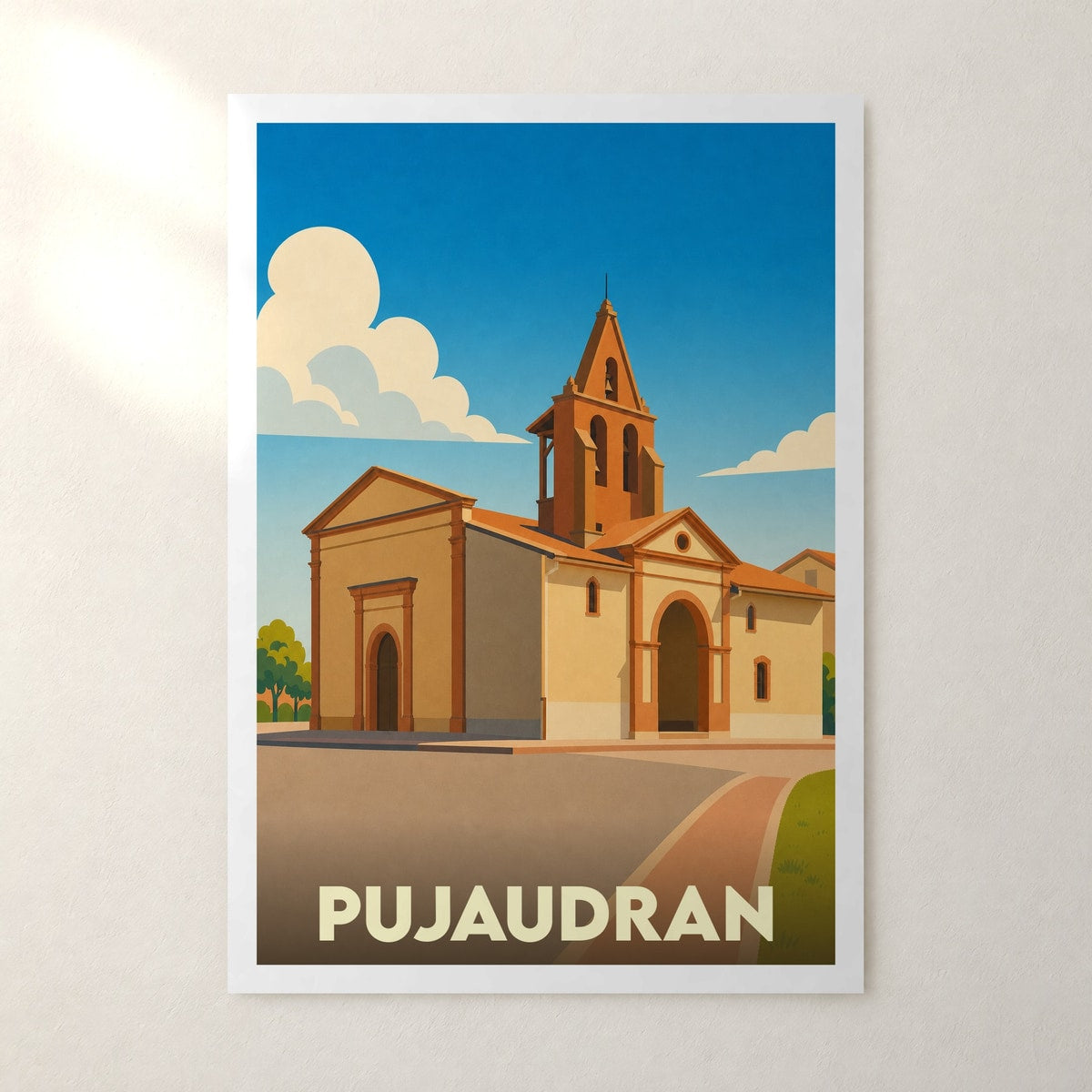 Affiche Pujaudran – sans cadre, accrochée au mur