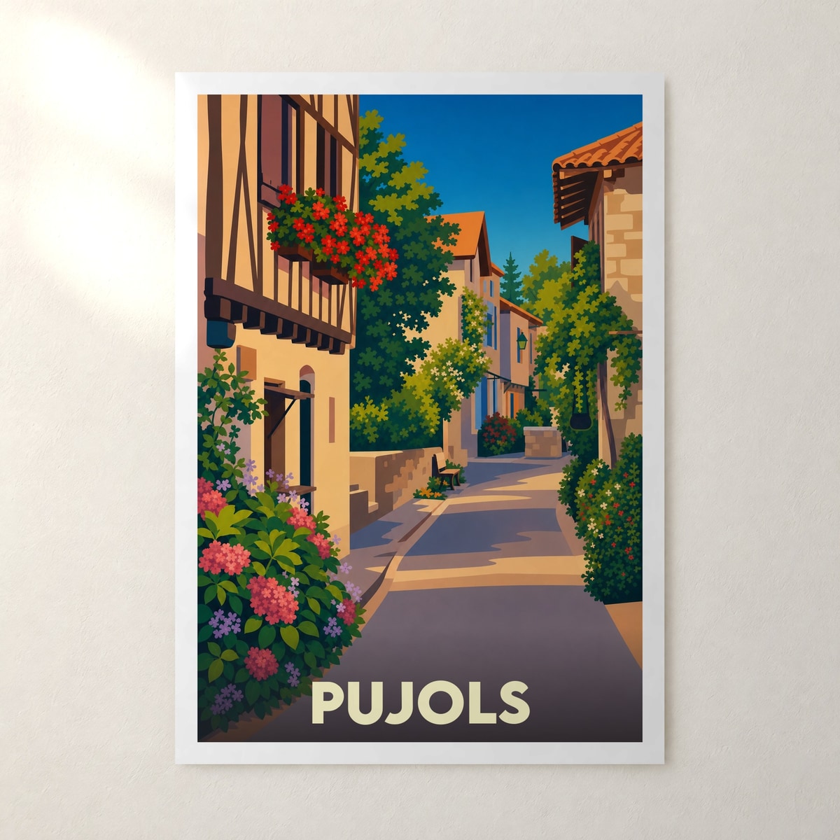 Affiche Pujols – sans cadre, accrochée au mur