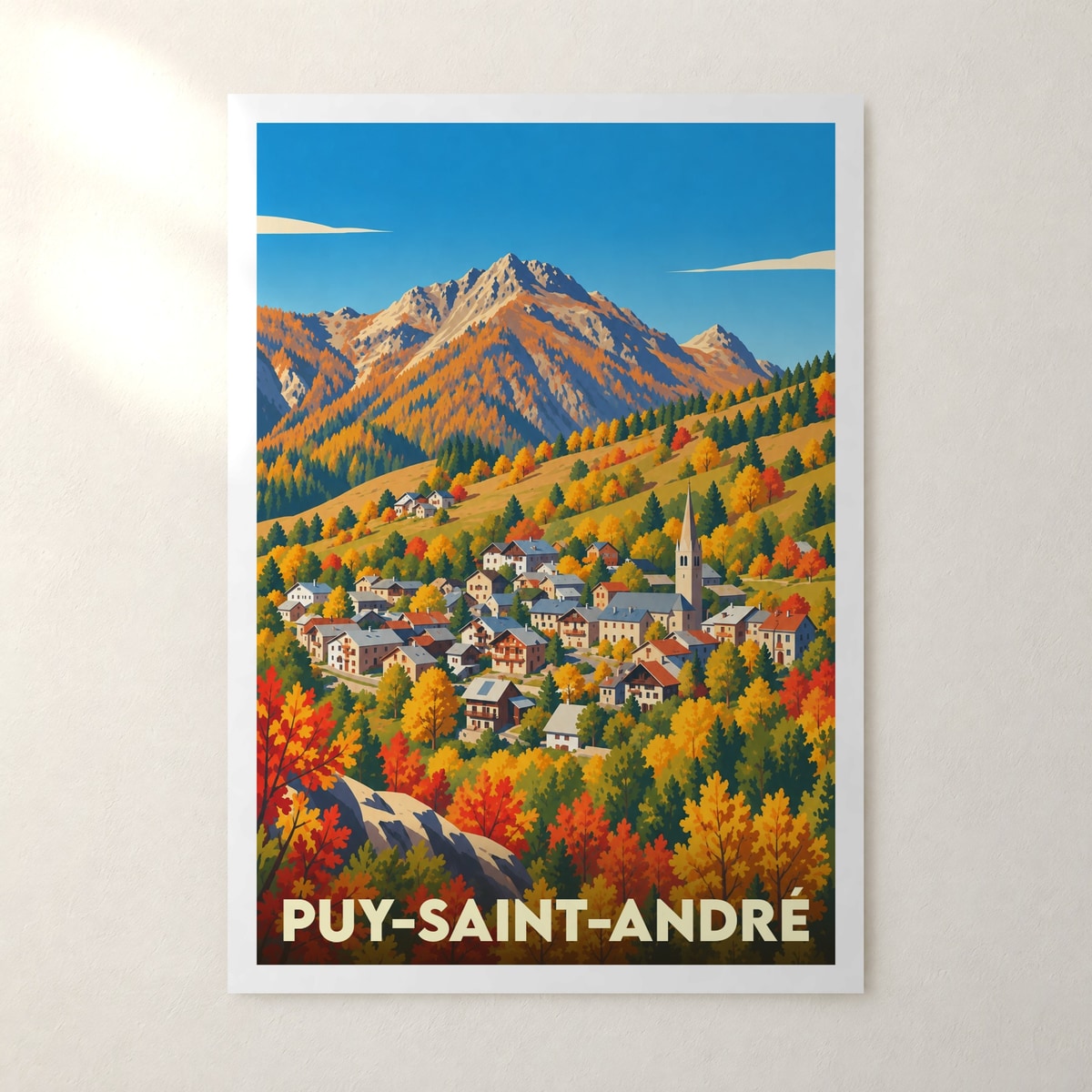Affiche Puy-Saint-André – sans cadre, accrochée au mur