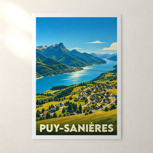 Affiche Puy-Sanières – sans cadre, accrochée au mur