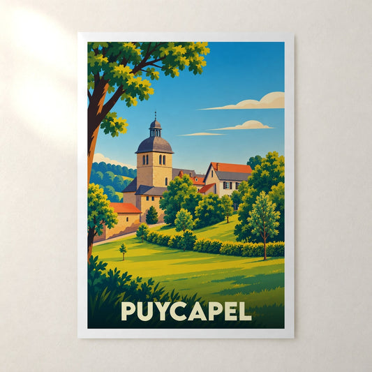 Affiche Puycapel – sans cadre, accrochée au mur