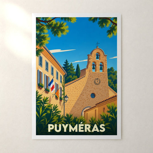 Affiche Puyméras – sans cadre, accrochée au mur