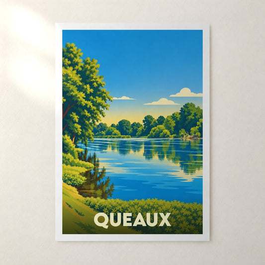 Affiche Queaux – sans cadre, accrochée au mur