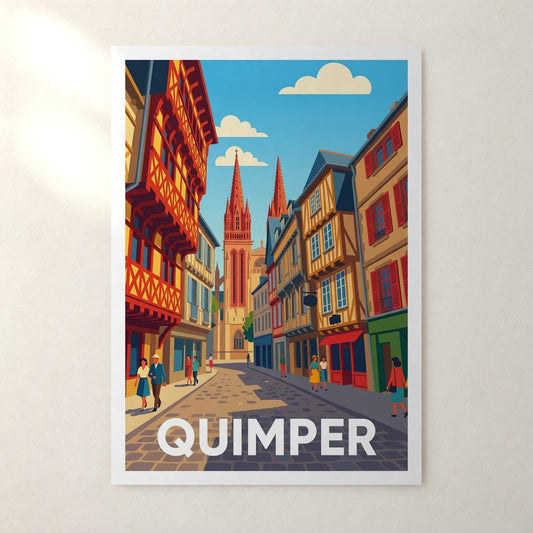 Affiche Quimper – sans cadre, accrochée au mur