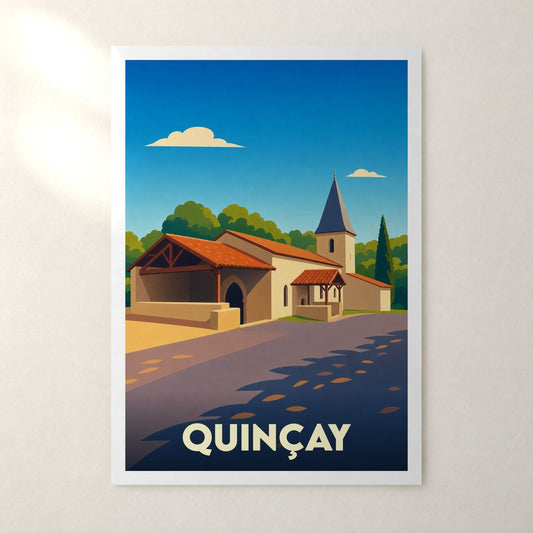 Affiche Quinçay – sans cadre, accrochée au mur