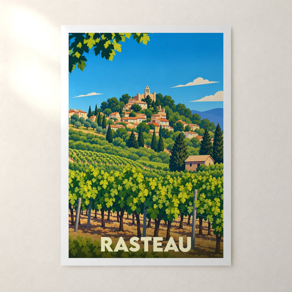 Affiche Rasteau – sans cadre, accrochée au mur