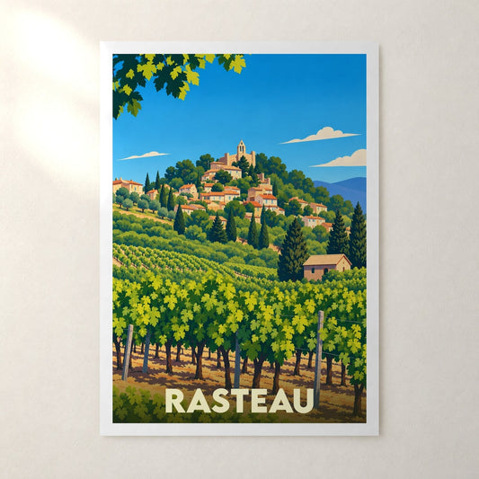 Affiche Rasteau – sans cadre, accrochée au mur