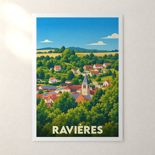 Affiche Ravières – sans cadre, accrochée au mur