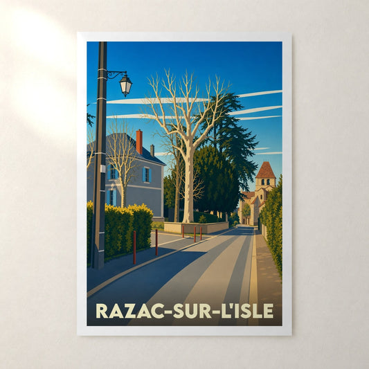 Affiche Razac-sur-l'Isle – sans cadre, accrochée au mur