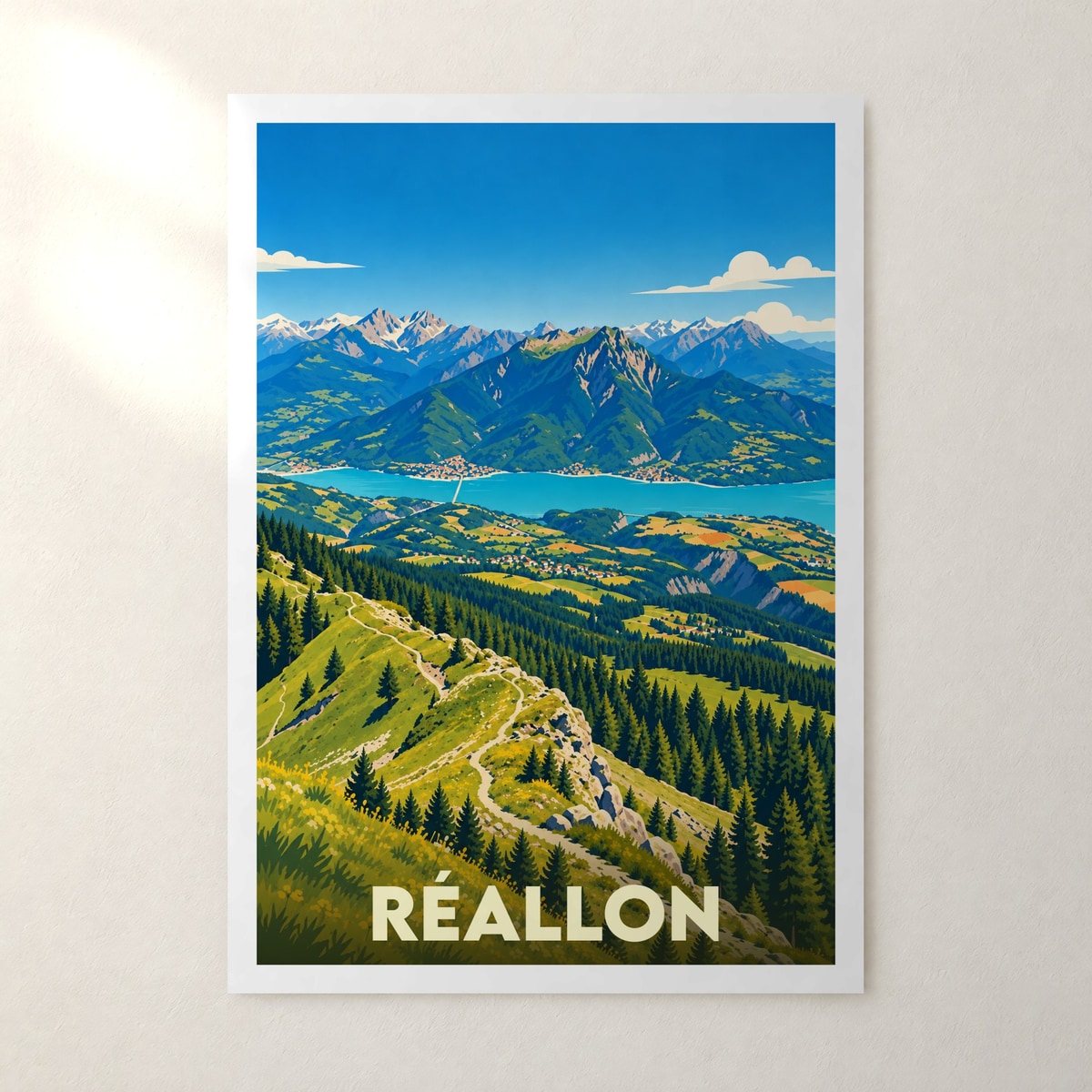 Affiche Réallon – sans cadre, accrochée au mur